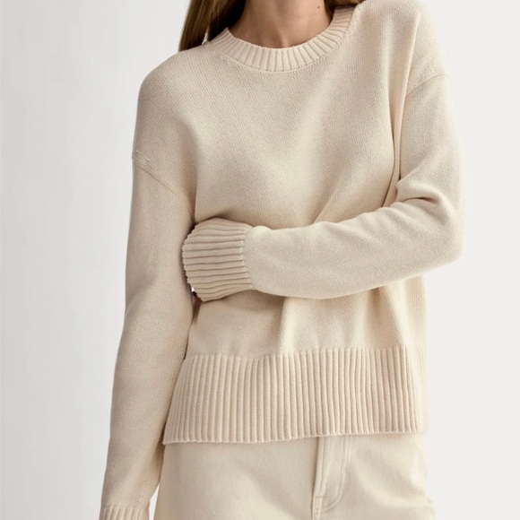Everlane Sweaters - Everlane Boxy Sweater in Everyday Cotton Cream SZ XXS Oversized Fit 100% Cotton
